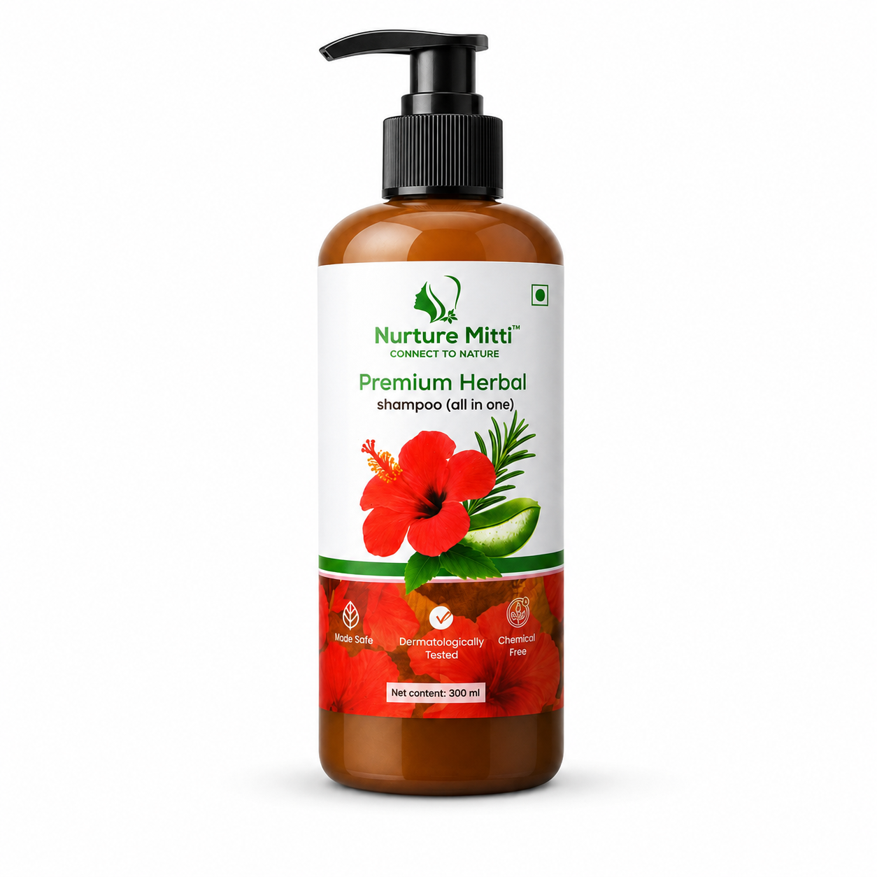 Nurture Mitti Premium Herbal Shampoo - All in One | 300 ml